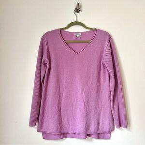 Sundance 100% Cashmere Lilac Purple V-neck Pullover Ribbed Sleeve Sweater XS